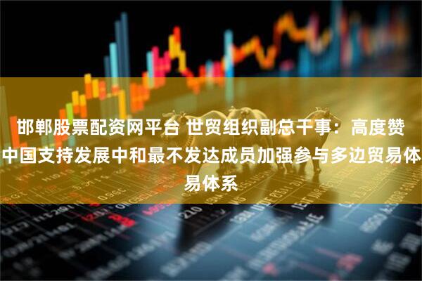 邯郸股票配资网平台 世贸组织副总干事：高度赞赏中国支持发展中和最不发达成员加强参与多边贸易体系