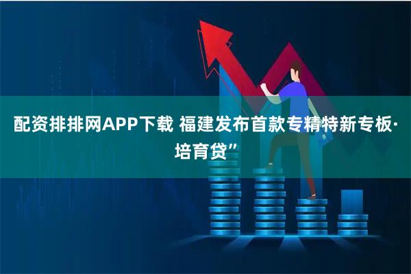 配资排排网APP下载 福建发布首款专精特新专板·培育贷”